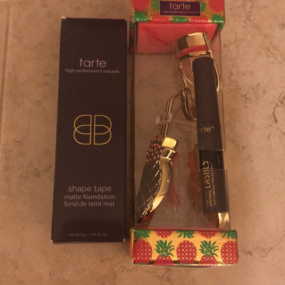 Tarte shape tape foundation, mascara and curler